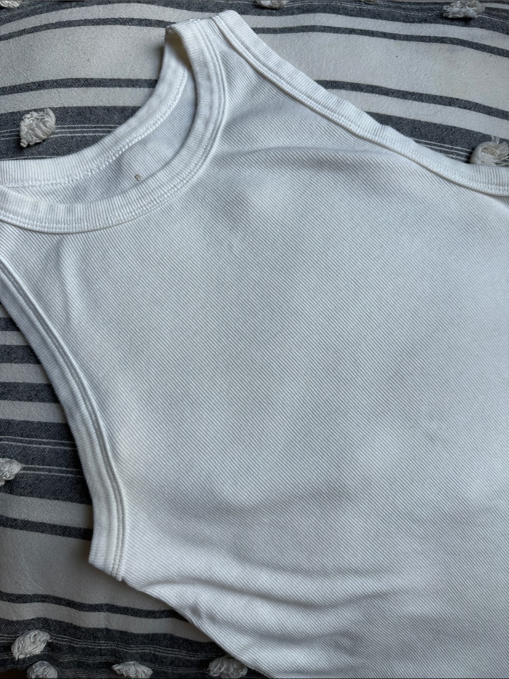a new day White Ribbed Tank Top
